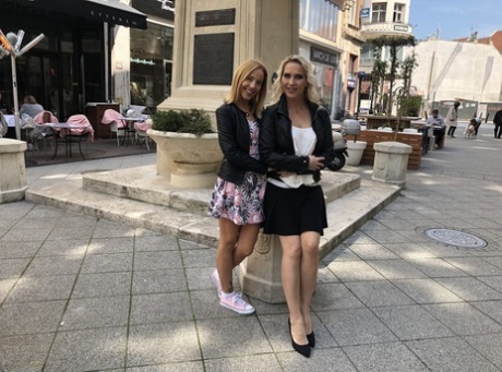 Sweet amateur babes Julia Pink and Poppy Pleasure show their sexy panties