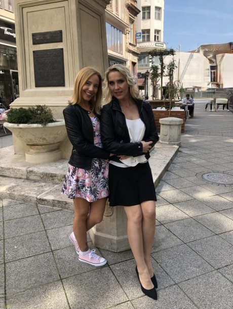 Sweet amateur babes Julia Pink and Poppy Pleasure show their sexy panties